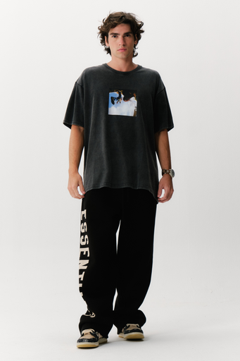 Calça Essentials Fleece Relaxed Black