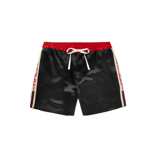 [906] Short Gucci Black Satin Silk